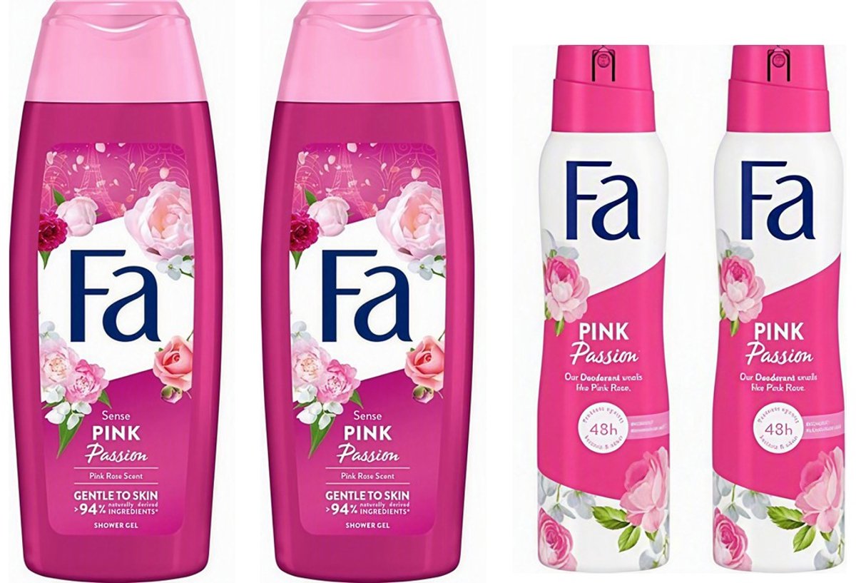 Fa Pink Passion - Pakket - 2 Douchegel + 2 Deo Spray