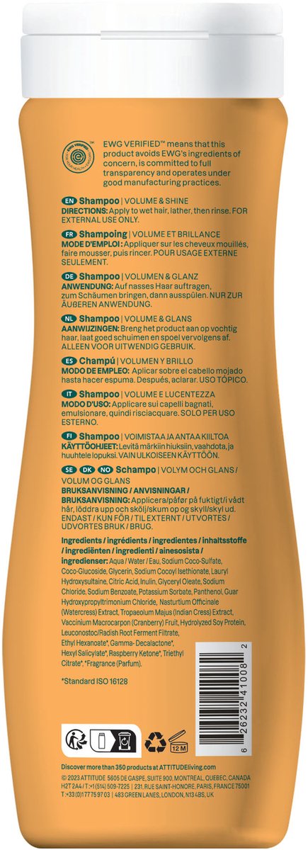 Attitude Super Leaves Shampoo - Volume & Shine van Attitude — afbeelding 5
