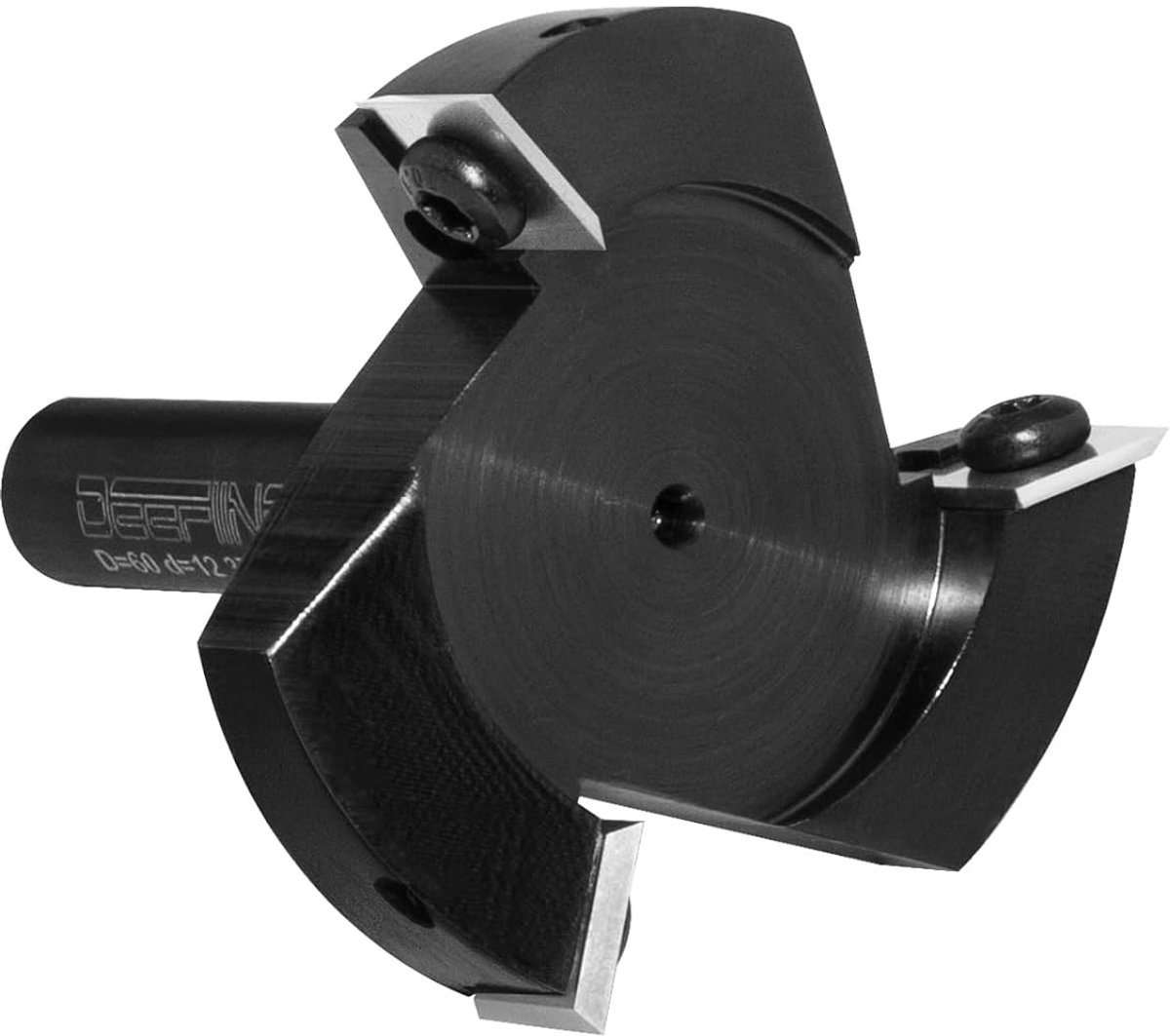 Plank cutter 12 mm shank for wood diameter 60.3 mm with 3 interchangeable carbide blades coated 12 x 12 mm router - ShopVlot