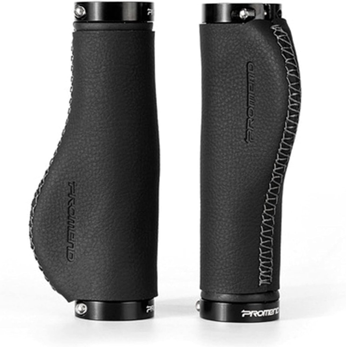 Fiber Leather City Mountain Bike Scooter MTB Bicycle Handlebar Cover Handle Grips Bar End Non-Slip Aluminum Lock Ring - ShopVlot