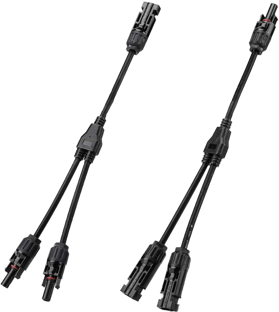 Y Branch Parallel Connector Connectors PV Cable for Solar Panel Cable Connector for Solar Panel MMF/FFM Solar 1 to 2 - ShopVlot