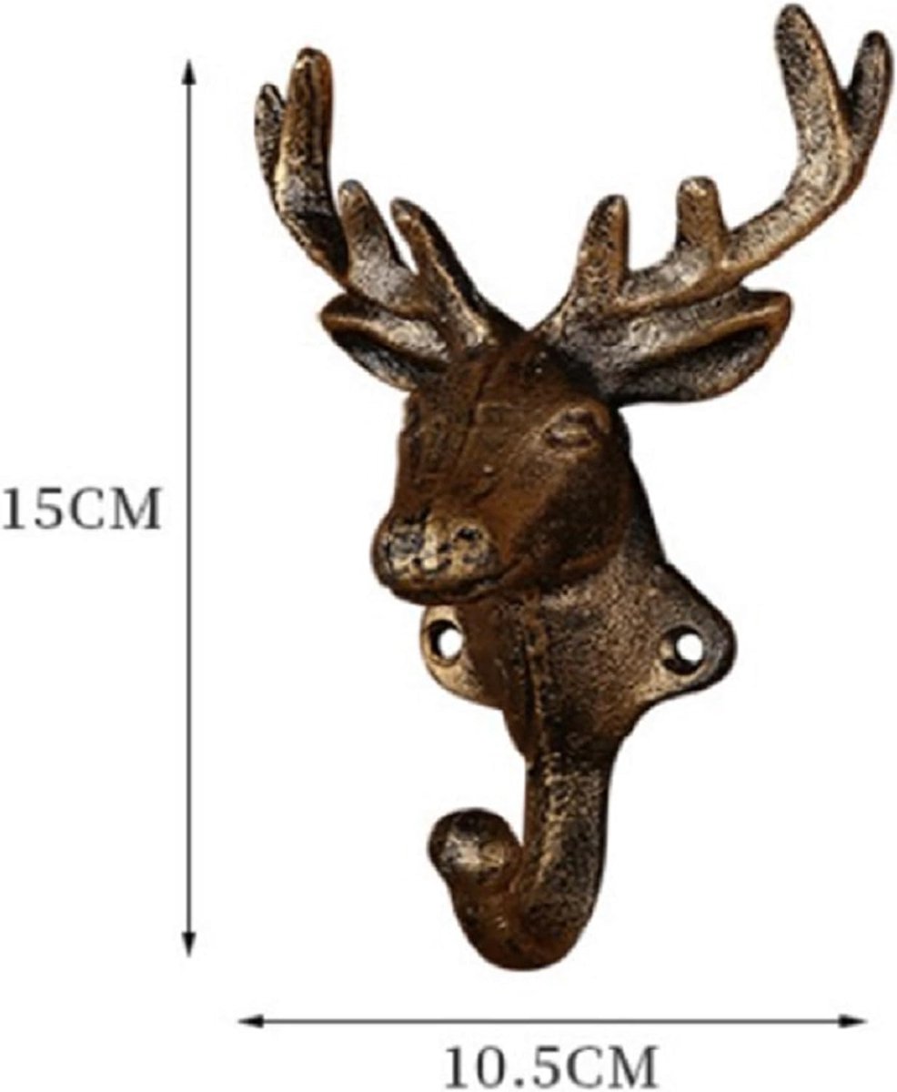 Cast Iron Antler Hooks, Set of 2, Vintage Single Hook Rack for Hanging Jackets, Bags and Towels, Decorative Wall Mount - ShopVlot