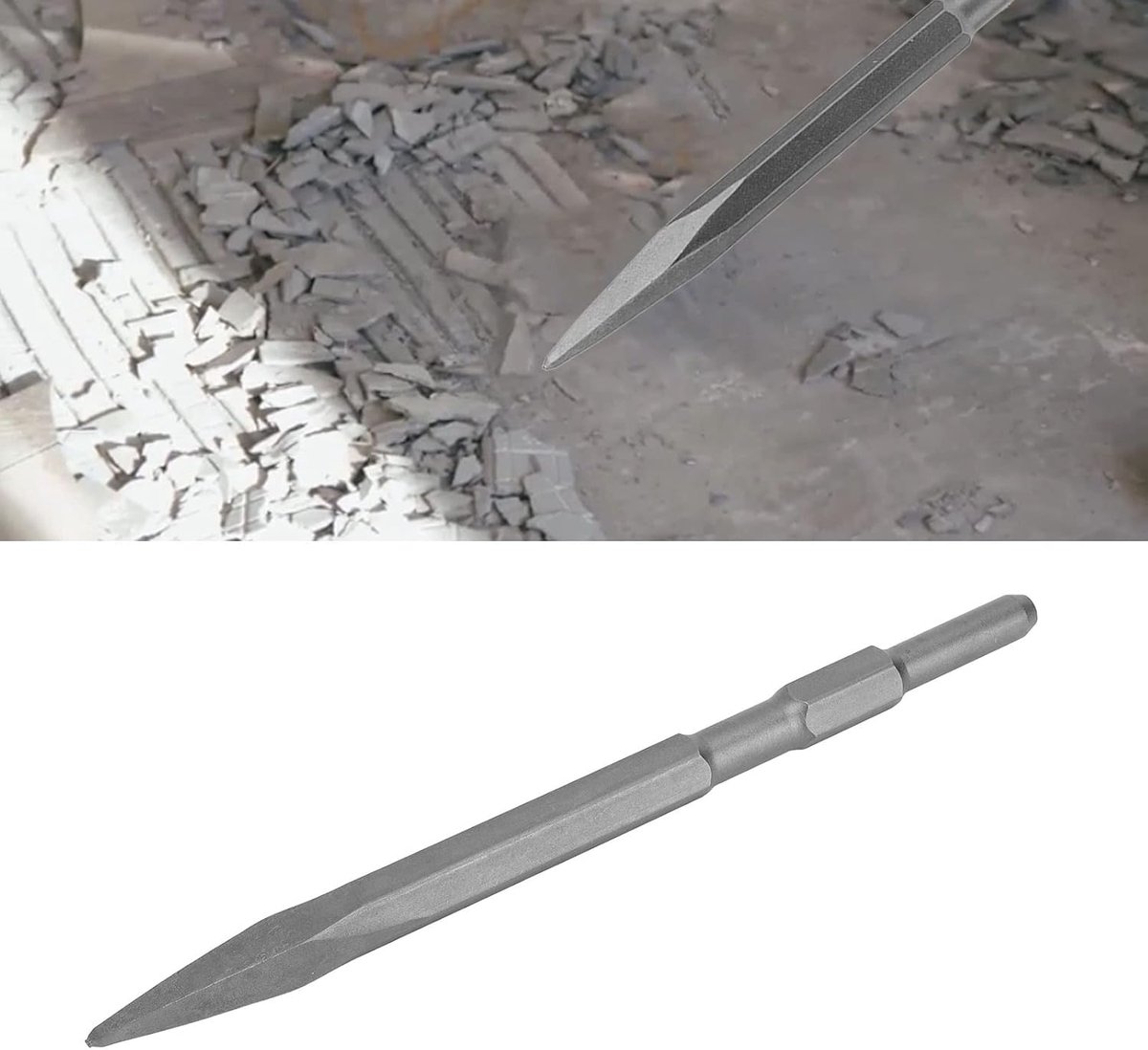 Hexagonal Chisel Set, Heavy Groove Chisel, 40CR Steel, Compatible with Hitachi Hammer Drills, for Tiles, Concrete - ShopVlot