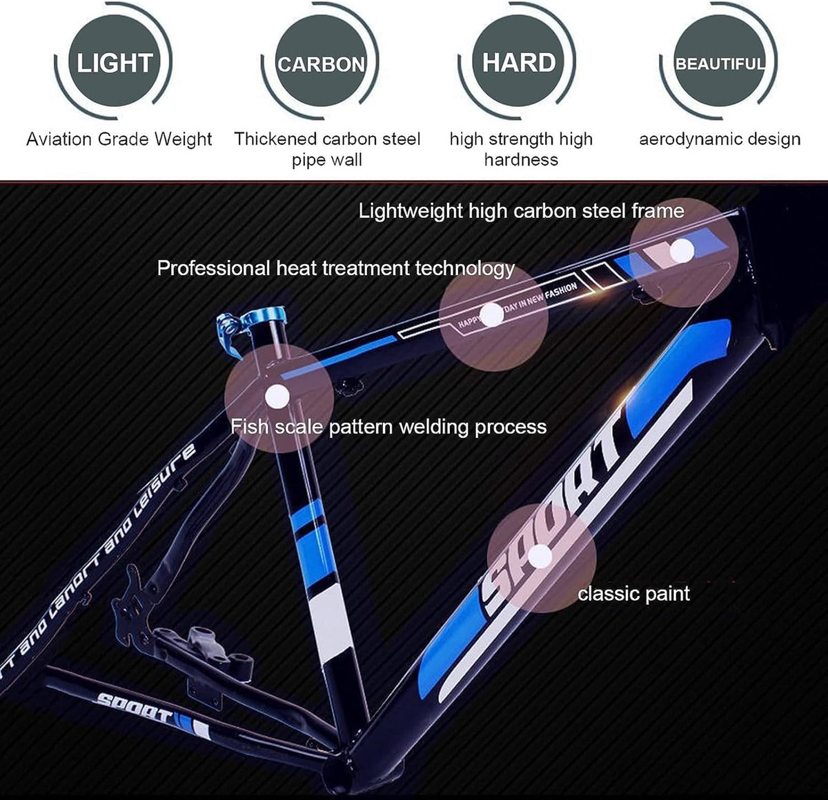 26 Inch Mountain Bike, Suspension Fork Steel Frame Grip Shifter and Double Hand Brakes Multiple Color Double Disc - ShopVlot