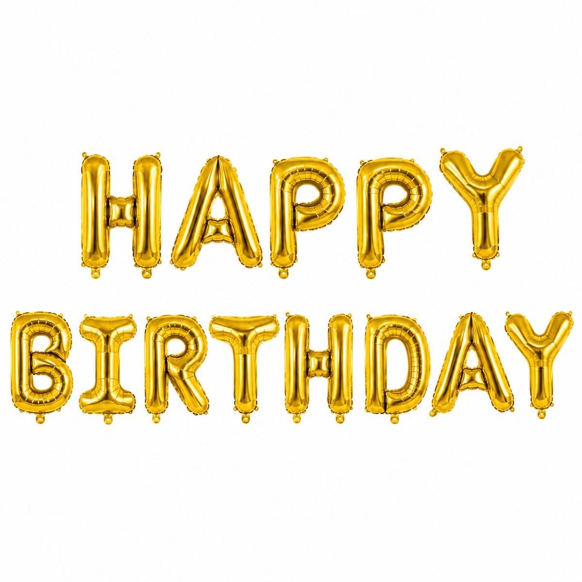 Fienosa Happy Birthday Ballonnen Goud – 13 Letterballonnen – Verjaardag Versiering – Folieballonnen met Lint – 40 cm