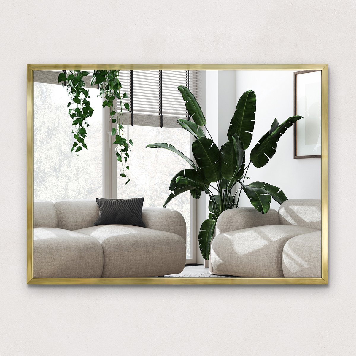 Wallfluent Toiletspiegel - Moderne Wandspiegel - Decoratieve Spiegel - Spiegel 70x50 cm