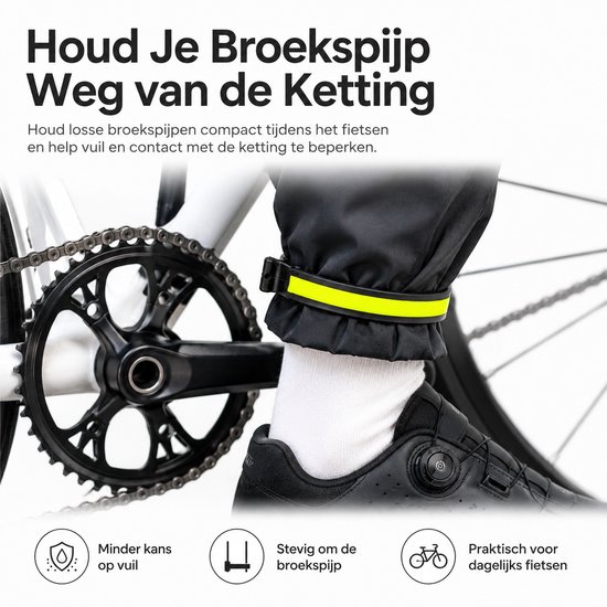 Broekklemmen Fiets - Reflecterende Fietsbroekclips - Veilig Fietsen - Houdt Broekspijp Weg van Ketting - 2 Stuks - Groen — afbeelding 2