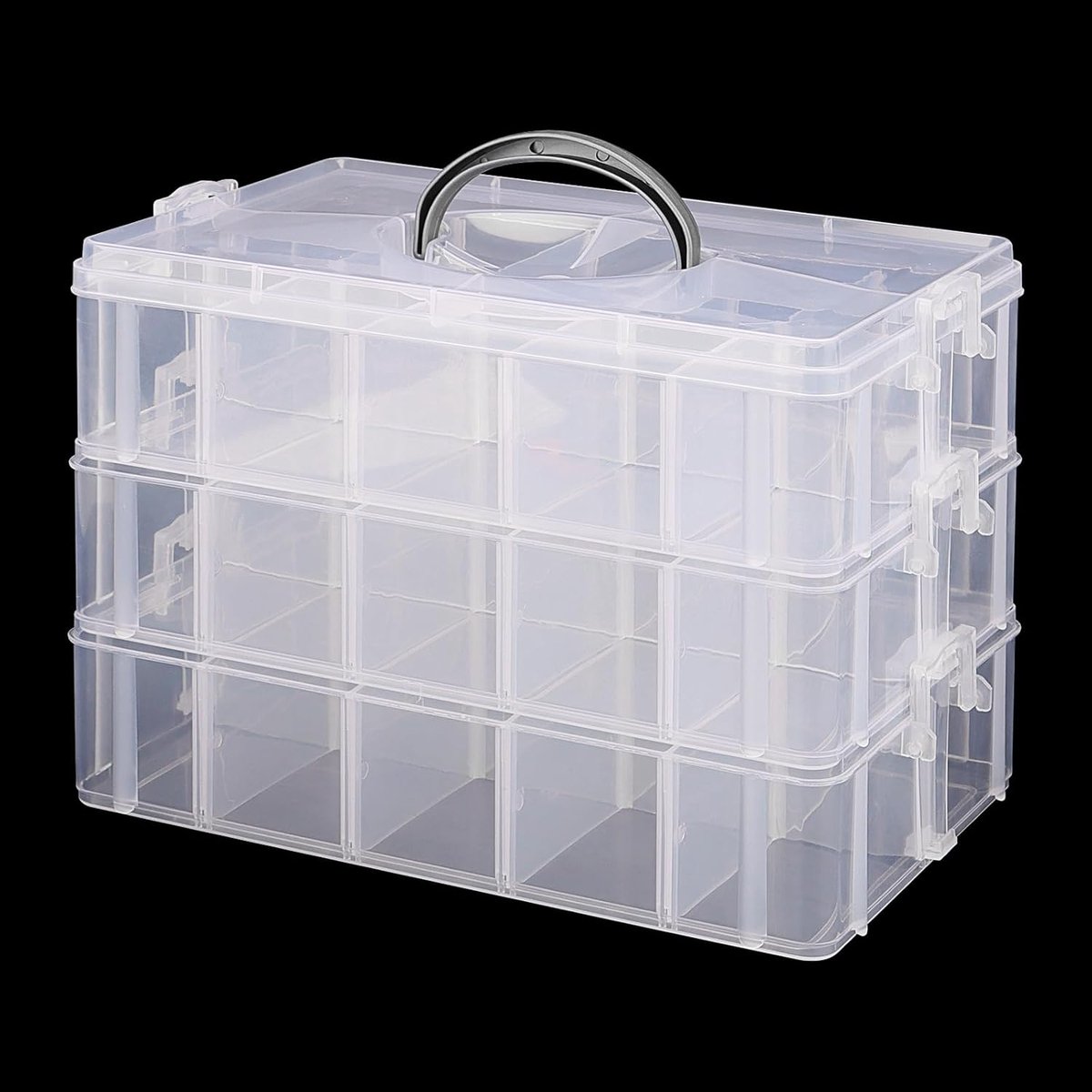 3 Tier Small Parts Sorting Box, Plastic Storage Box with 30 Compartments and Carry Handle, Assortment Boxes, Sorting - ShopVlot