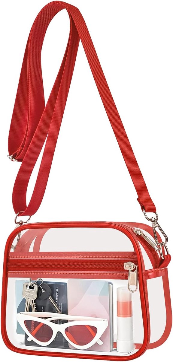 Transparante schoudertas, schoudertas voor dames en heren, transparante multifunctionele tas, waterdicht, messengertas - ShopVlot