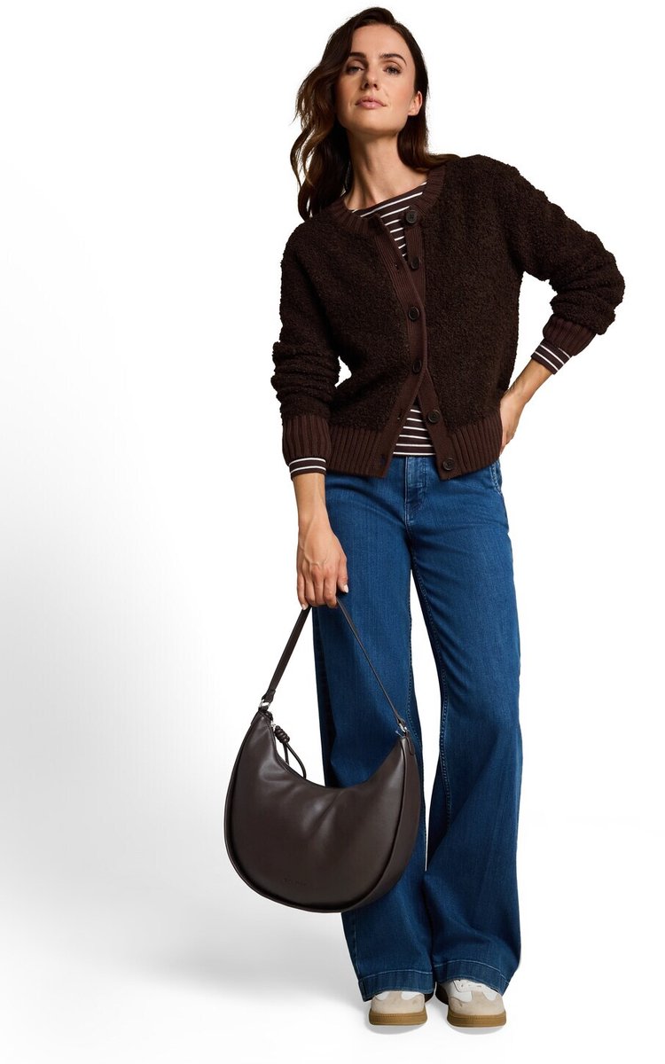 Tom Tailor - TTTATIANA schoudertas met geweven riem met patroon - Maat ONESIZE - dark brown