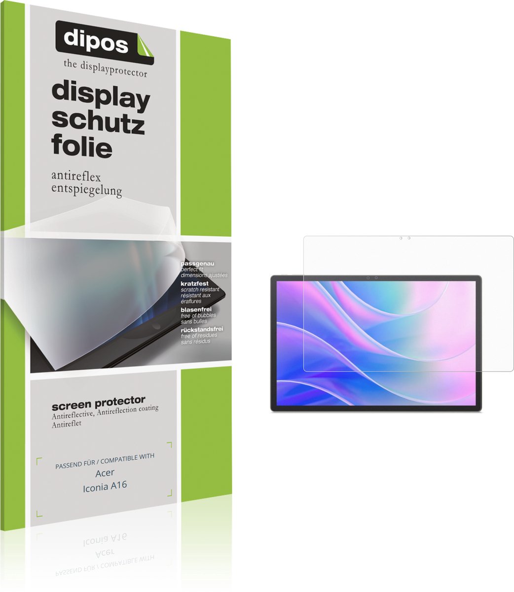 dipos – 2x Matte Beschermfolie geschikt voor Acer Iconia A16 | Krasbestendige & antireflecterende Screenprotector Ultra-Thin