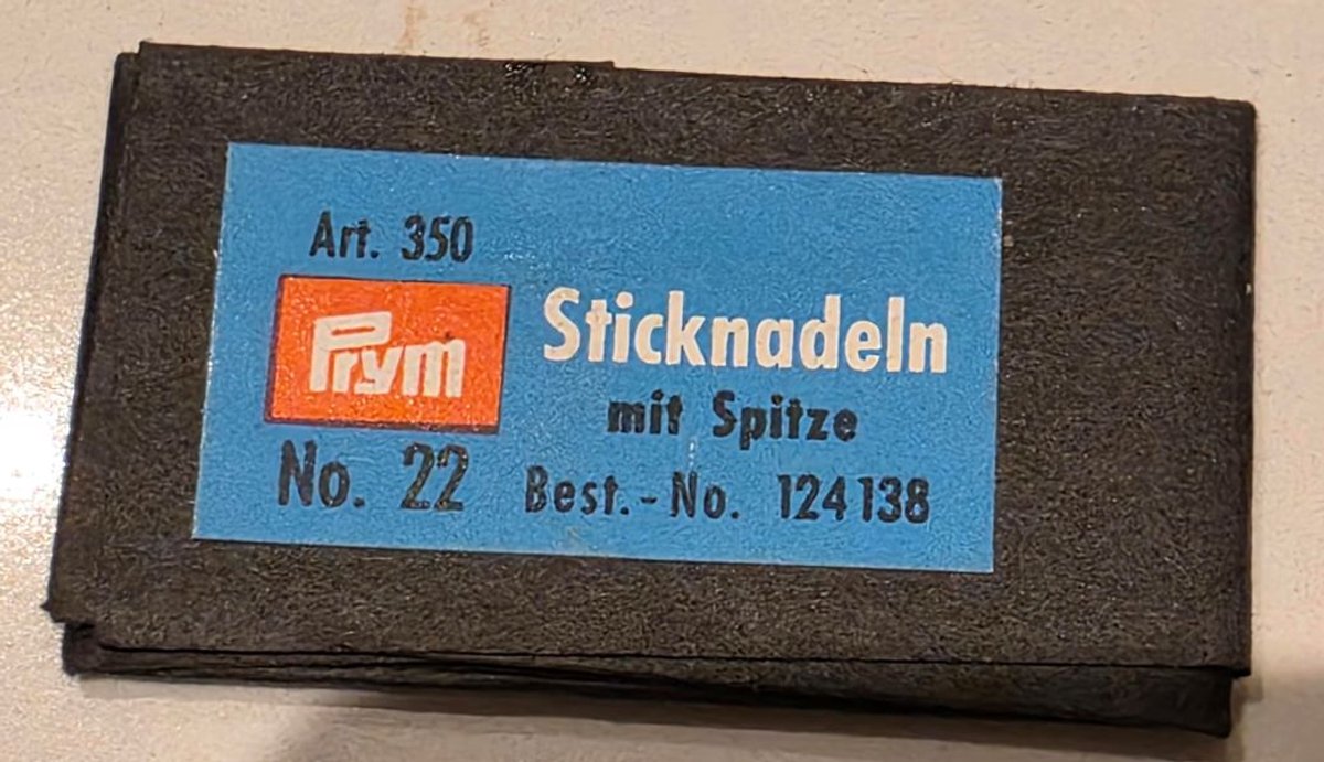 Prym 25 naainaalden no. 22 met punt - art. 350 - naalden staal 0,90x40mm - borduurnaalden