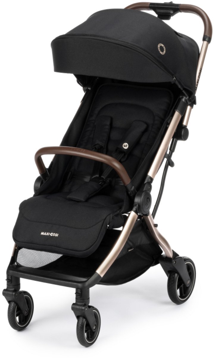 Maxi-Cosi Eva3 wandelwagen - Essential Black Champagne - 0 - 4 jaar, 0 - 22 kg - Lichtgewicht & Compact