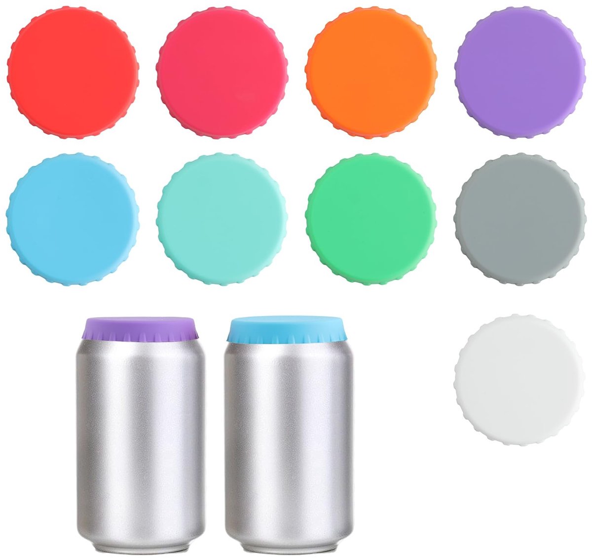 Solidchoice - 9 Stuks Siliconen Deksel voor Frisdrankblikken