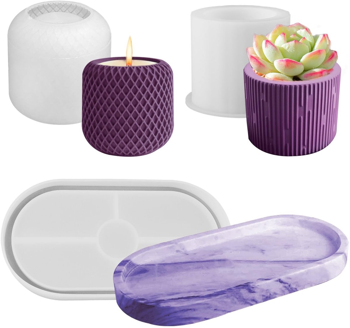 Solidchoice - Set van 3 Silicone Kaarsenhouders voor DIY Projecten