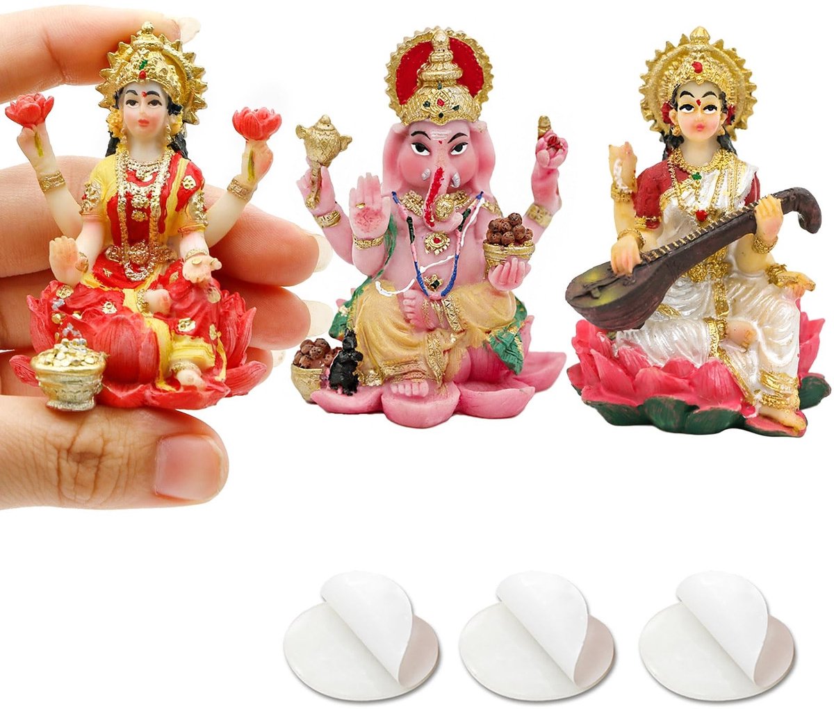 Solidchoice - Ganesha, Lakshmi en Saraswati Beeld voor Auto