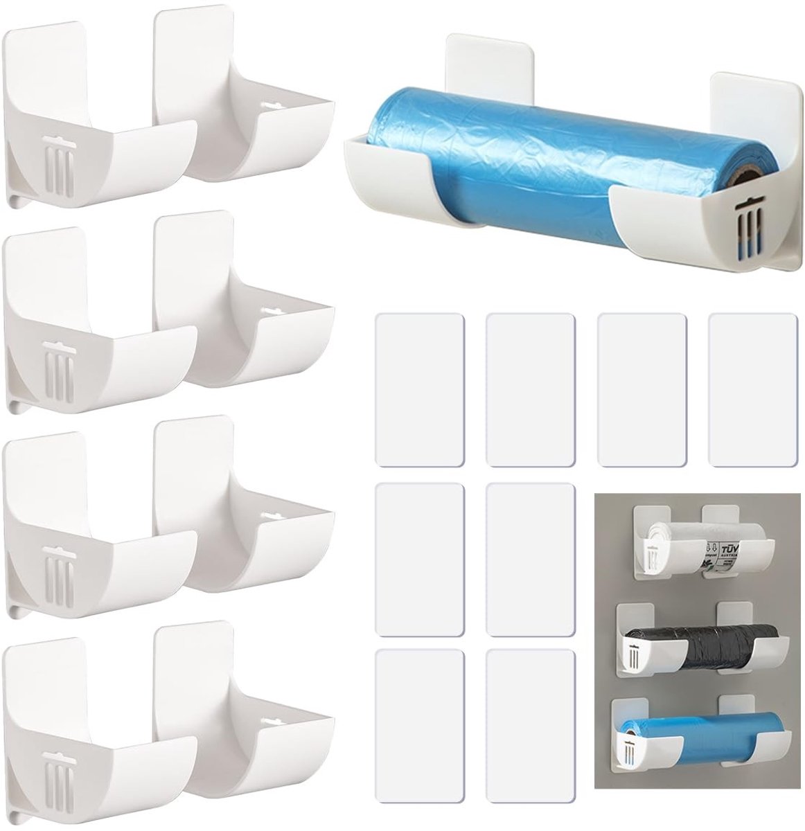 Solidchoice - 4 Pairs Wandhouder voor Aluminiumfolie en Keukenaccessoires