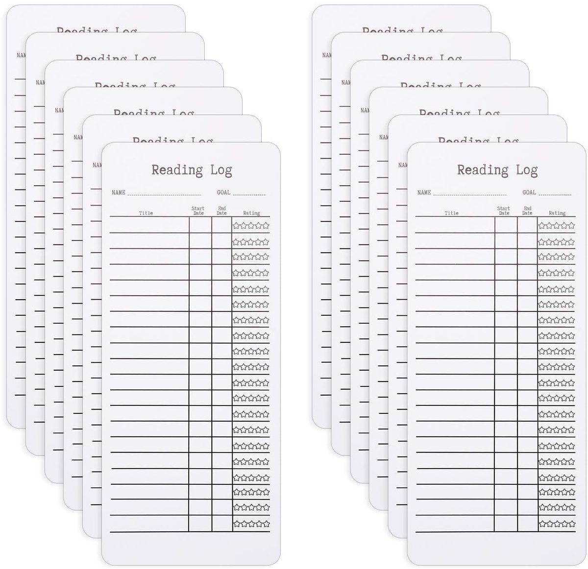 Solidchoice - 12 Stuks Lezerslogboek Boekenleggers