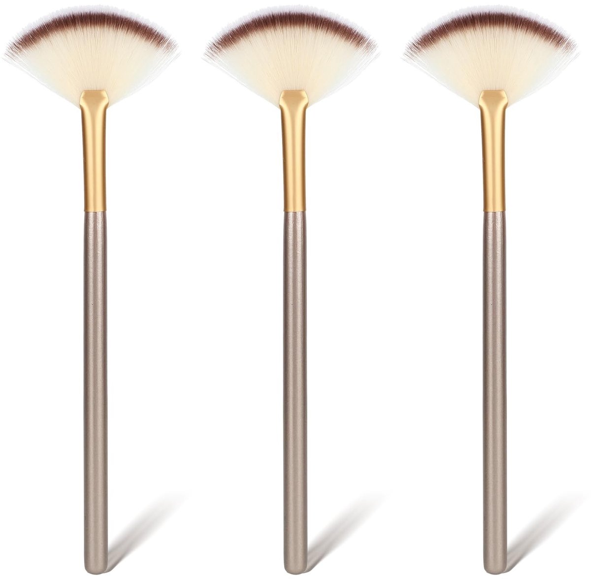 Solidchoice - Set van 3 Slanke Waaierborstels voor Make-up