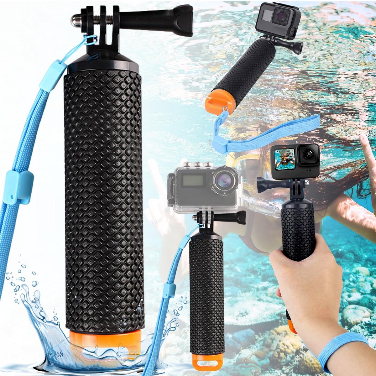 Solidchoice - Draagbare Monopod voor Actiecamera met Antislip Handvat