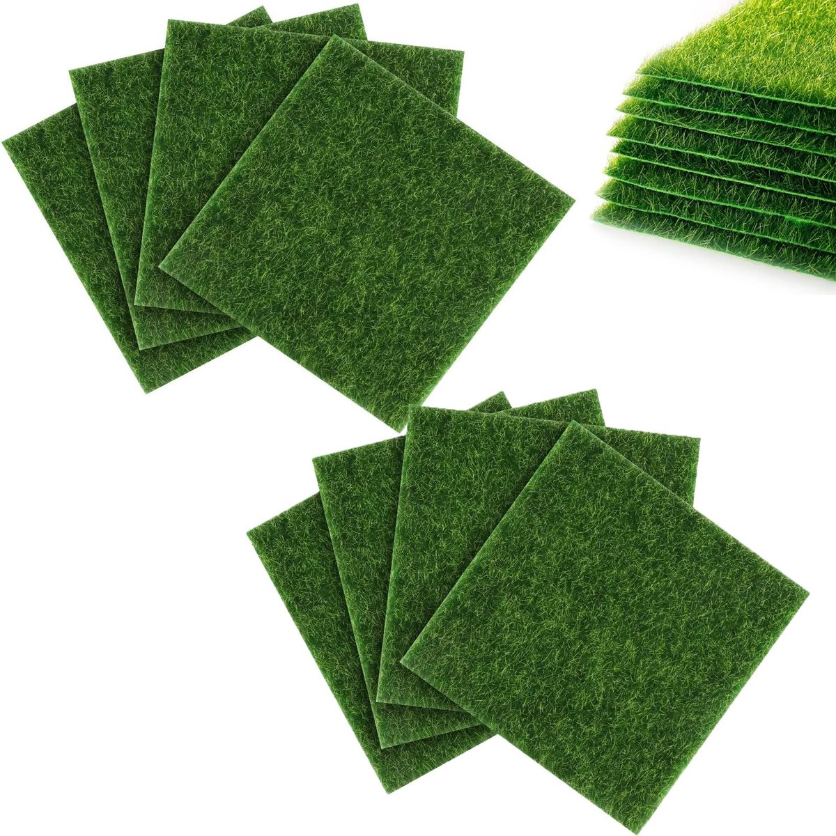 Solidchoice - Set van 8 Kunstgras Vellen voor Tuin Decoratie