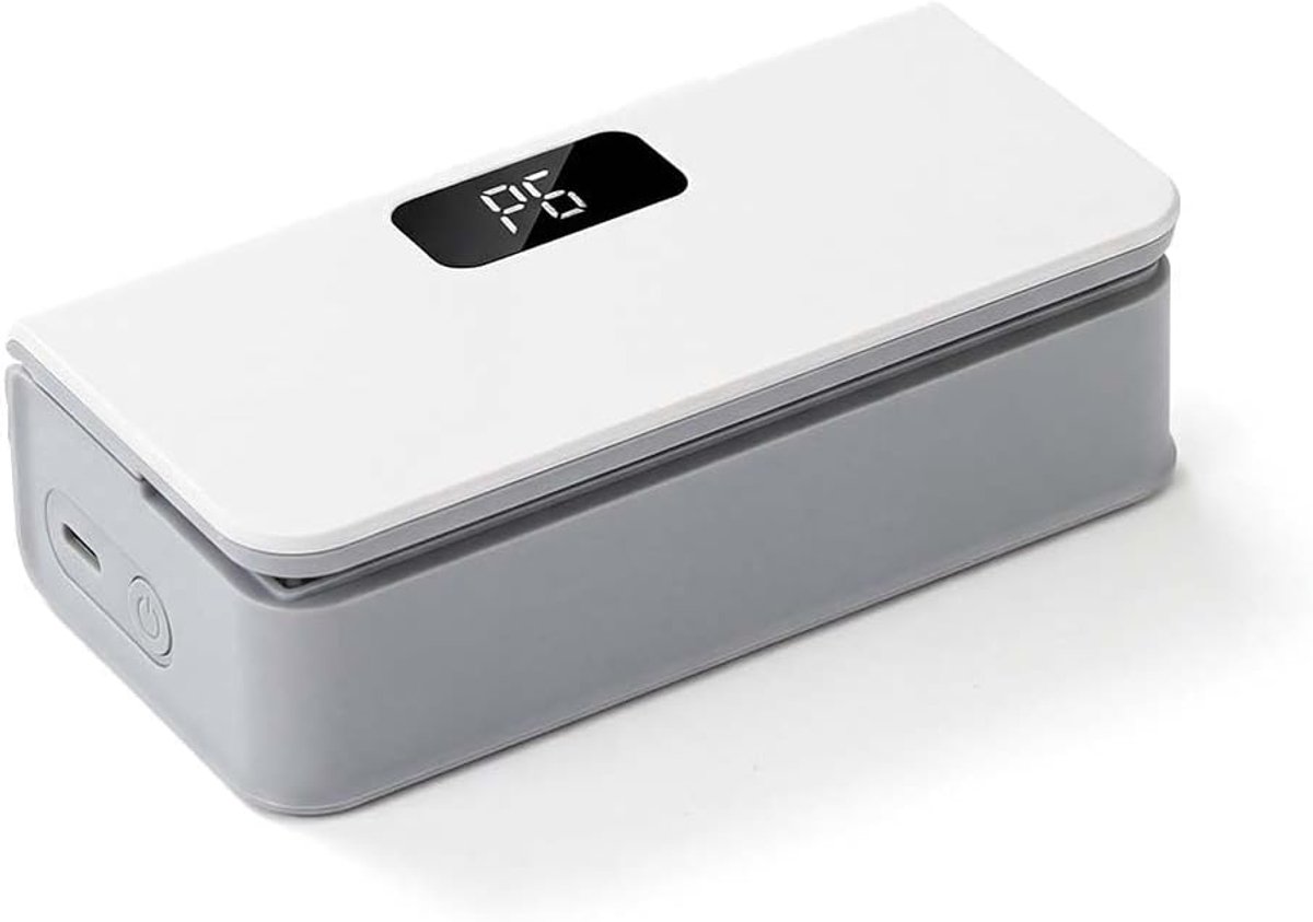 Mini-sealer, draagbare, via USB oplaadbare heatsealer met 6 instelbare standen en digitaal display – geschikt voor plastic zakjes, snacks en het bewaren van voedsel (wit)