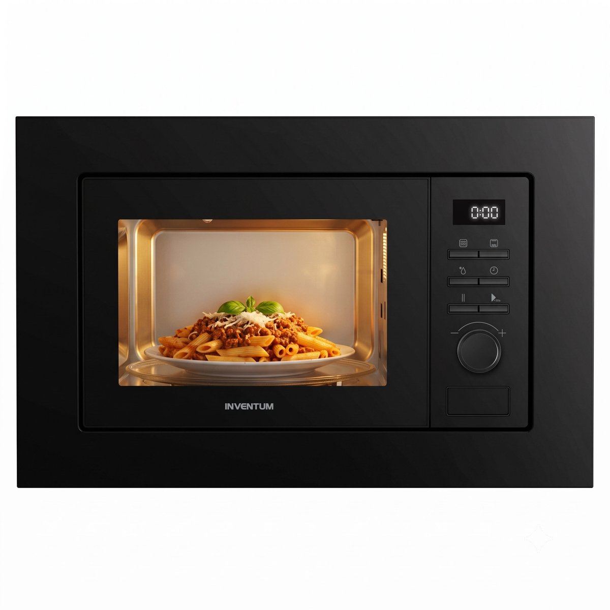 Inventum IMC6020FZWA Inbouwmagnetron met grill - 21L - 800W - 38cm - 8 kookprogramma's - Zwart