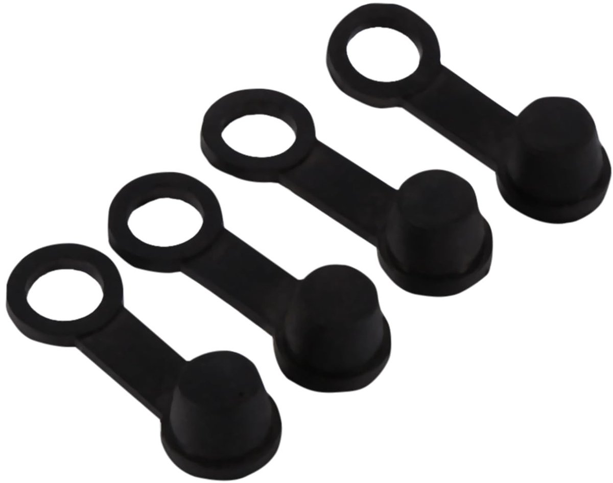 Dailygoods- Ontluchtingsnippeldoppen 4 Stuks - Remontluchtingsnippel - Vetkap - Stofkap - Vervangingsonderdeel - Rubber 3,2 cm - Remkap