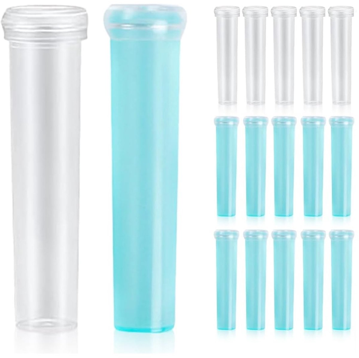 Solidchoice - Set van 20 Transparante Plastic Proefbuizen met Deksel