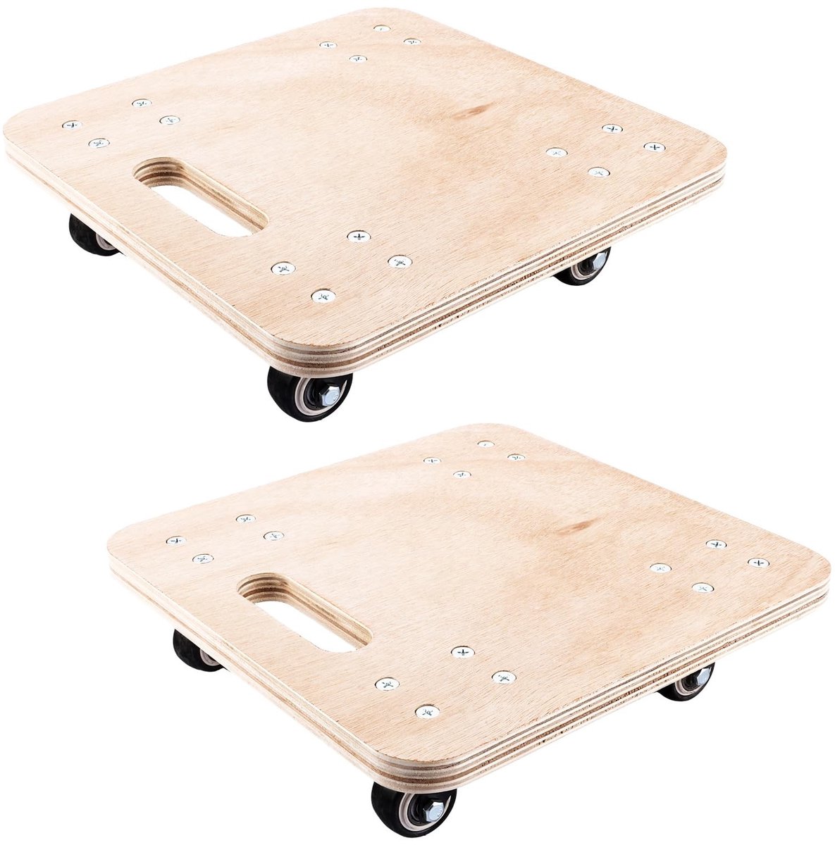 Solidchoice - Set van 2 Houten Transportrollers voor Meubels en Verhuizing