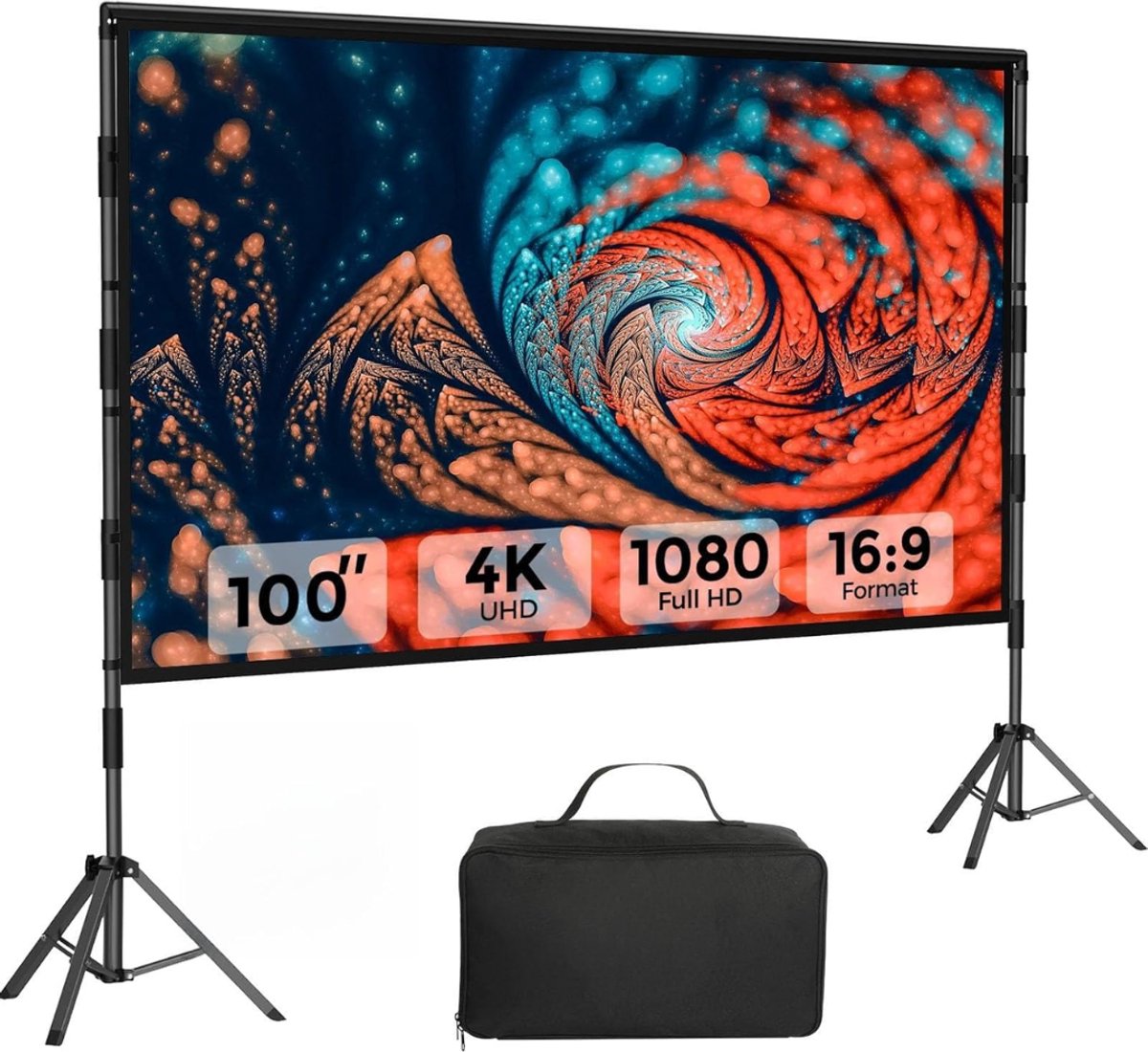 Lìon® Beamer Scherm - Beamerdoek - Projectiescherm - Wit - 1cm x 230cm x 200cm