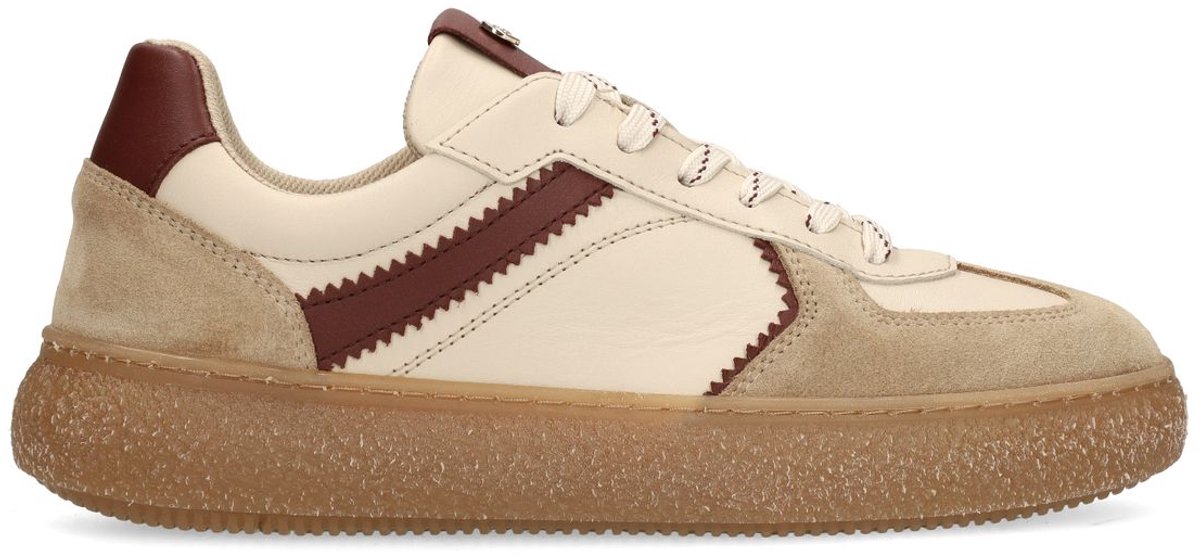 No Stress - Dames - Beige leren sneakers - Maat 40