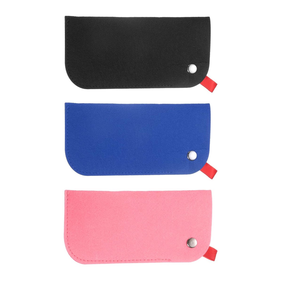 Solidchoice - Set van 3 Zachte Brilhoezen van Vilt in Diverse Kleuren