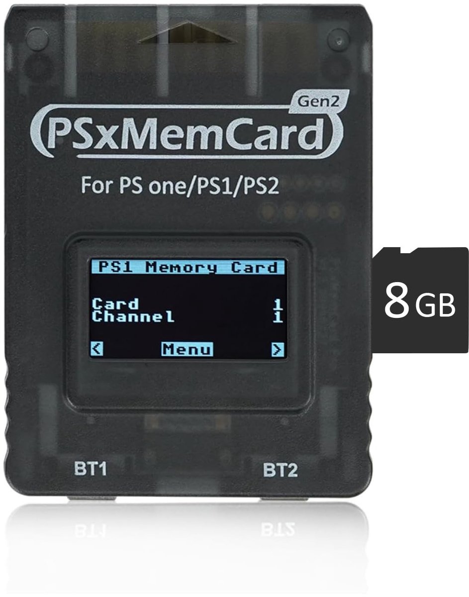 Solidchoice - PSxMemCard Game Geheugenkaart - 8 GB MicroSD voor PS1/PS2 consoles, hoge snelheid en onbeperkte opslag