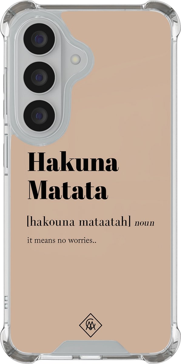 Casimoda® hoesje - Geschikt voor Samsung Galaxy S26 Plus - Hakuna Matata - Shockproof case - Extra sterk - TPU/polycarbonaat - Bruin/beige, Transparant