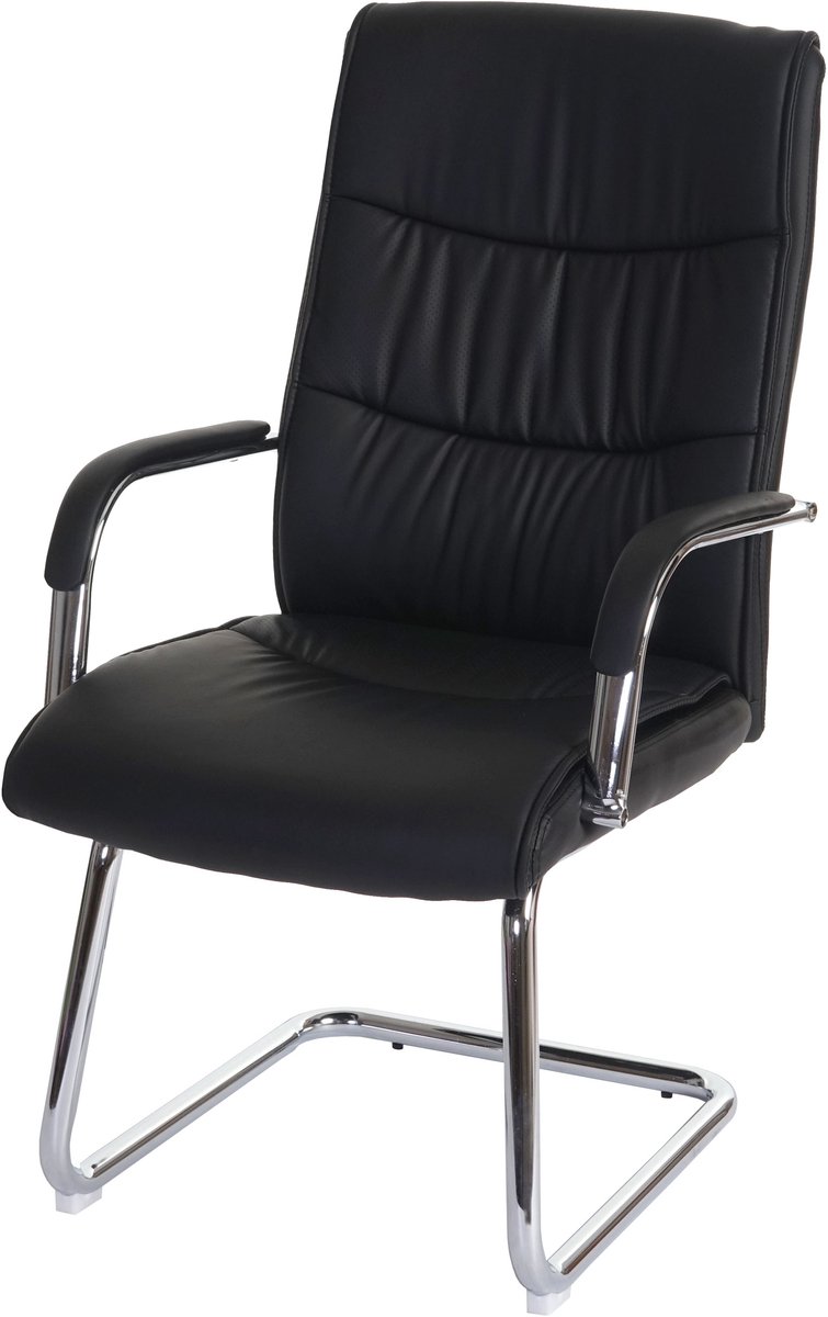 MCW Conferentiestoel MCW-A49, bezoekersstoel sledemodel, kunstleer ~ zwart