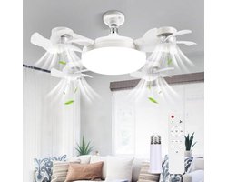 E27+B22 schroeffitting voor plafondventilator | LED drone plafondventilator met afstandsbediening | Dimbare ventilator met timerfunctie | Stille stekkerventilator voor slaapkamer