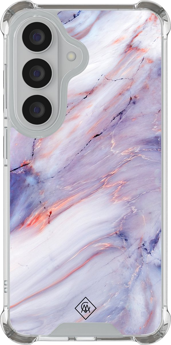 Casimoda® hoesje - Geschikt voor Samsung Galaxy S26 Plus - Marmer Paars - Shockproof case - Extra sterk - TPU/polycarbonaat - Paars, Transparant