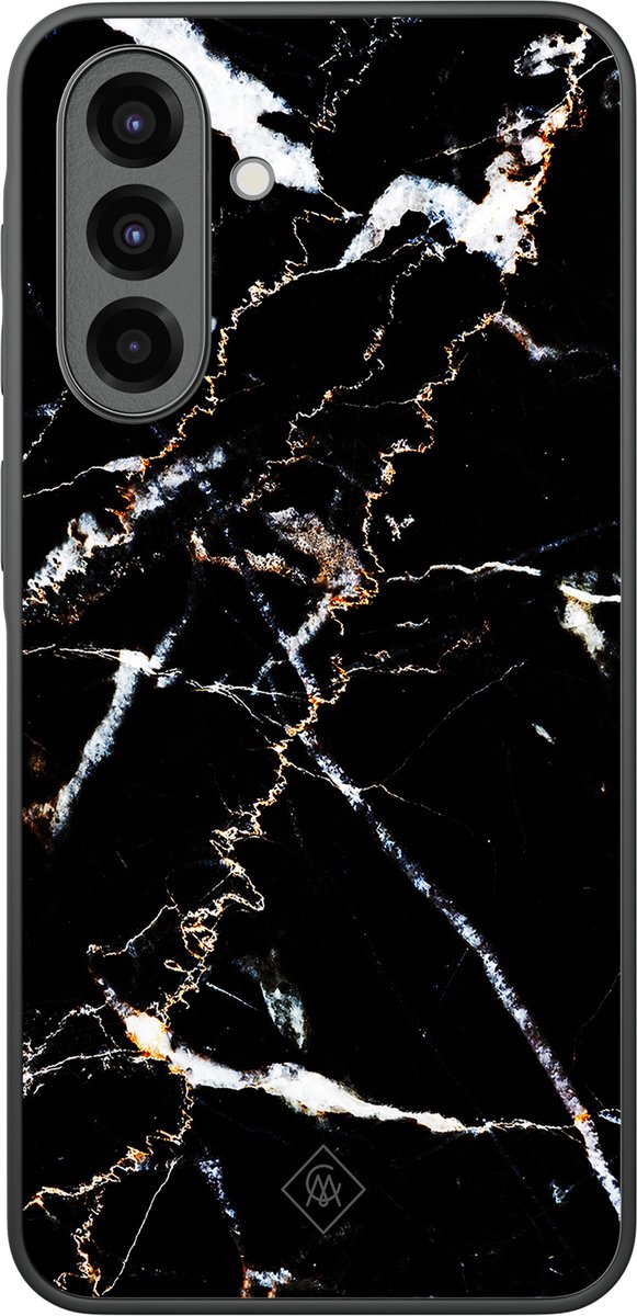 Casimoda® hoesje - Geschikt voor Samsung Galaxy A37 - Marmer Zwart - Zwart TPU Backcover - Marmer - Zwart