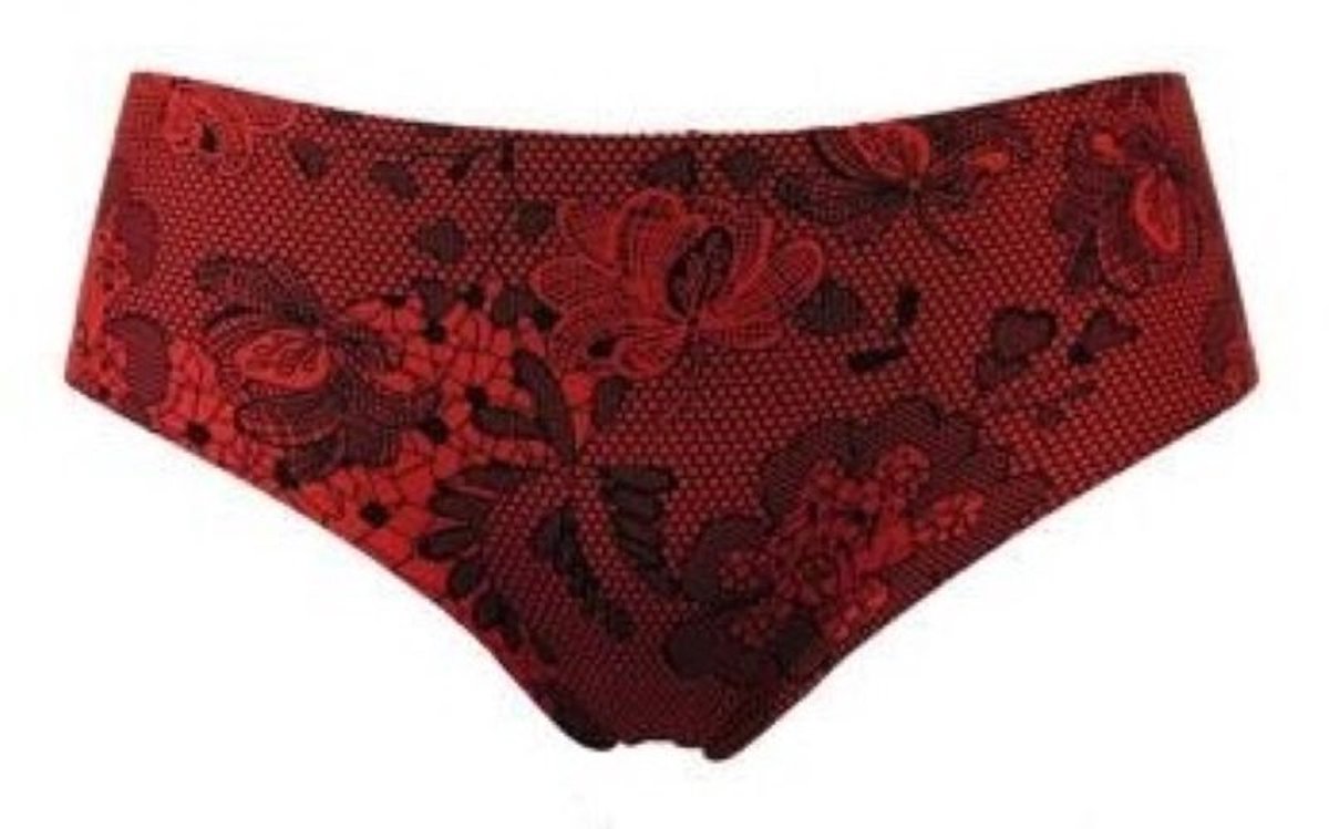 J&C Underwear dames hipster - microvezel - maat XL - Bloem rood