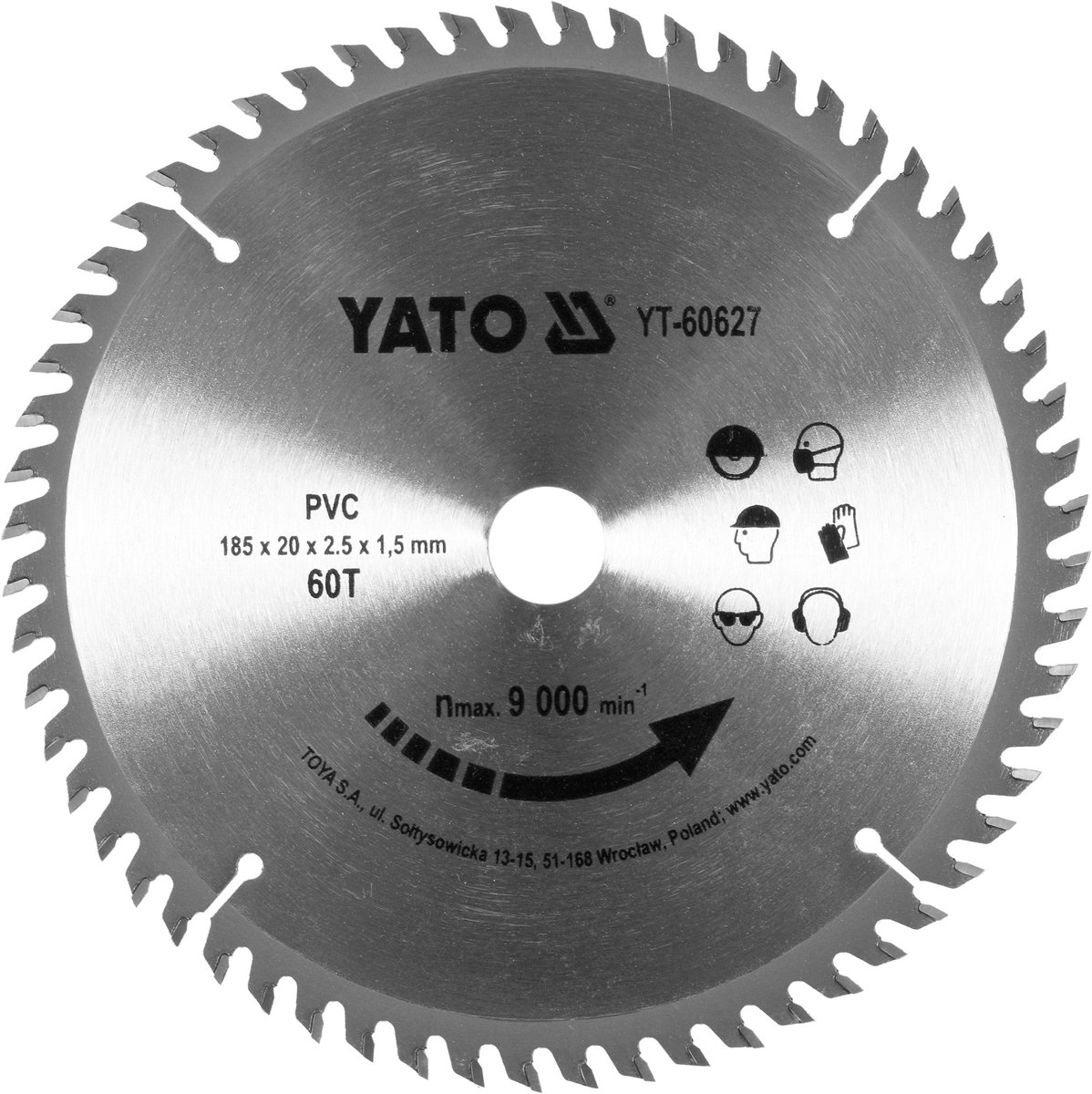 Yato YT-60627 - Zaagblad - PVC Snijden - 185mm - 60 Tanden