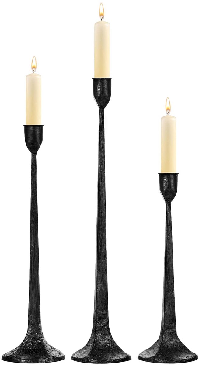 Solidchoice - Set van 3 IJzeren Kaarsenhouders - Decoratief voor Feestelijke Gelegenheden