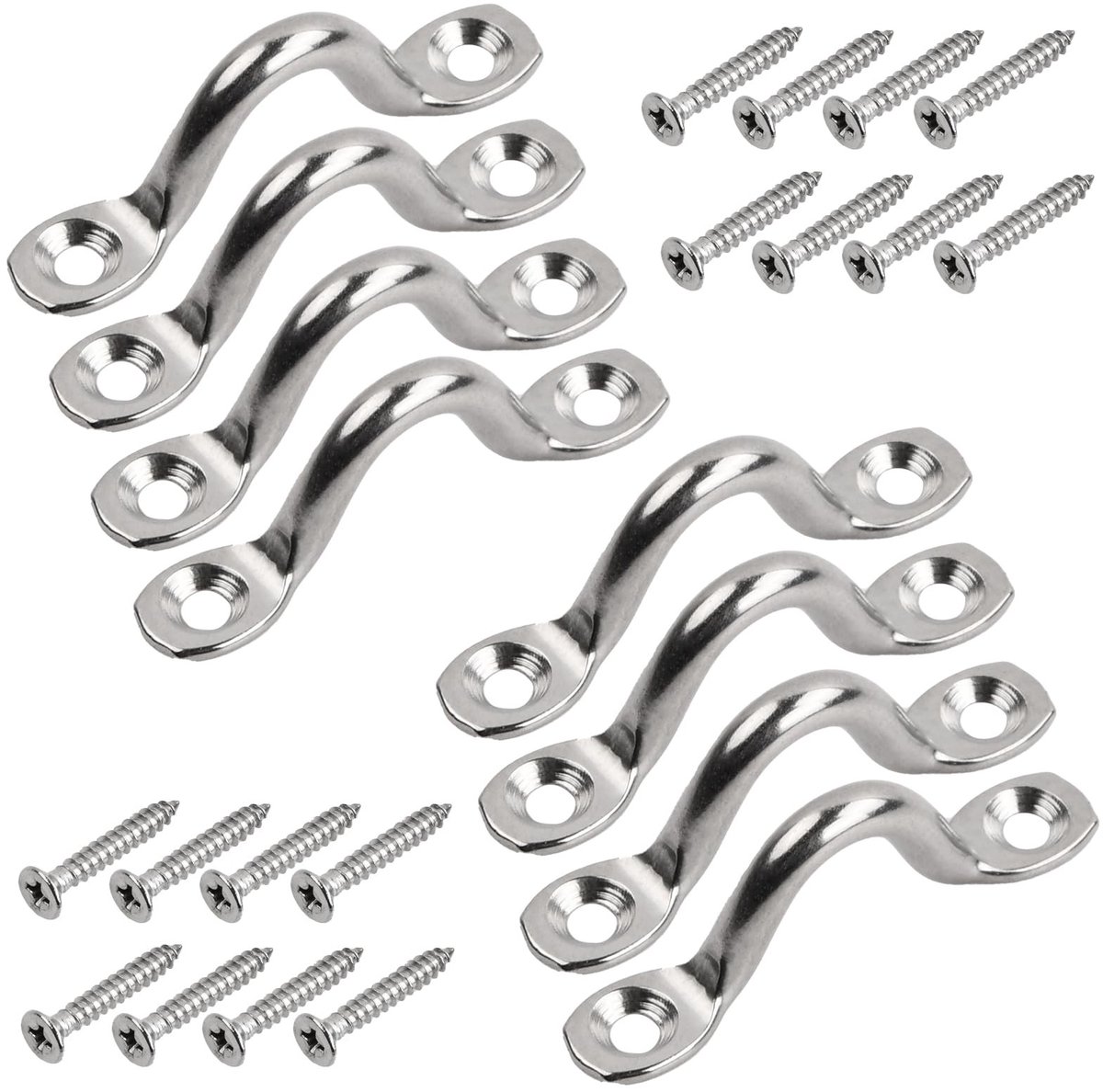Solidchoice - 8 Stuks RVS Pad Eye voor Kajak en Kano Bevestiging