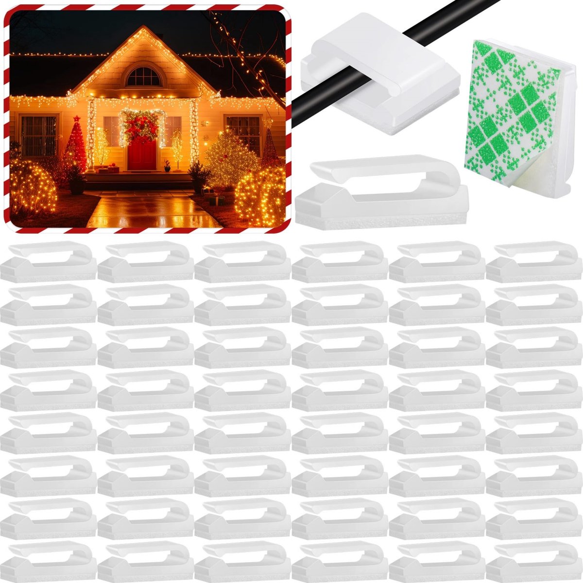 Solidchoice - Zelfklevende Kabelklemmen voor Kabelmanagement, 100 Stuks