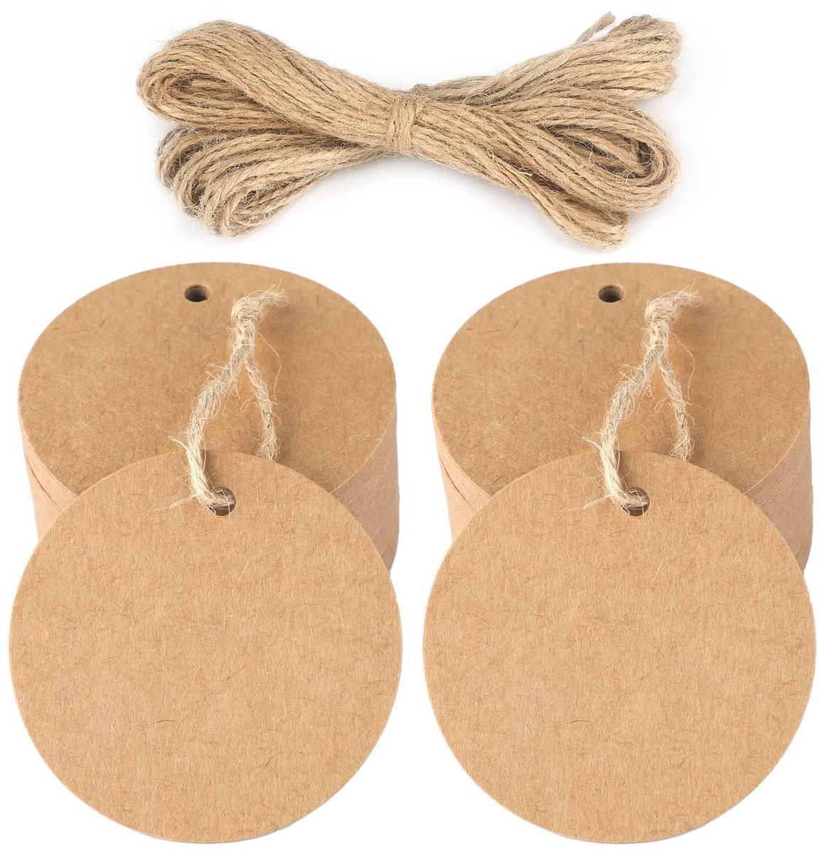 Solidchoice - Kraftpapier Etiketten Rond 5,5 cm (100 stuks)