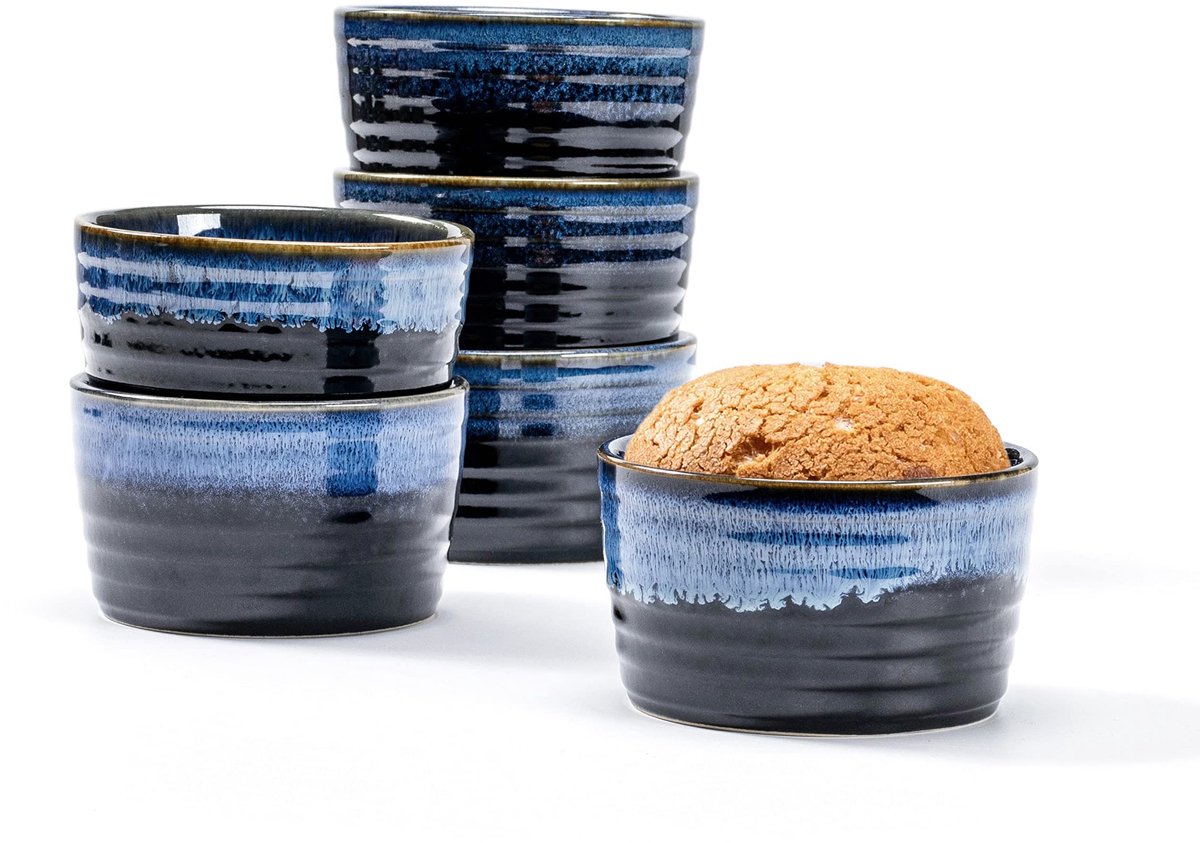 Solidchoice - Set van 6 Porseleinen Ramekins voor Bakken en Dips