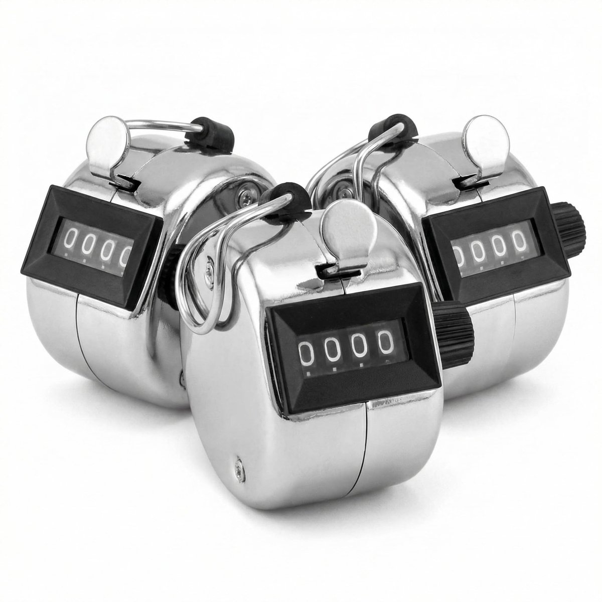 Solidchoice - 3 Stuks Handteller Clicker - Mechanische 4-Cijferige Tellers