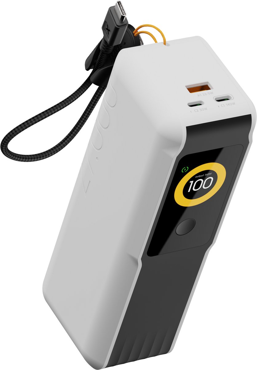 Xtorm NextGen 140W Powerbank 27.000 mAh - 2 x USB-C / 1 x USB-A - GRS Materiaal - Airport Proof - Wit