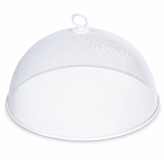 Coupole de protection blanche simple avec une poignée, isolée sur fond blanc.