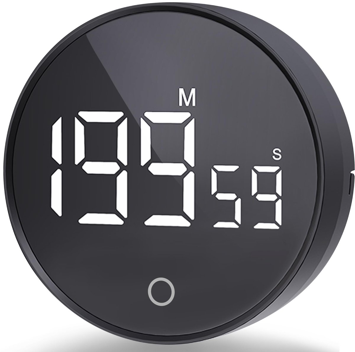 Keukentimer - digitale magnetische draaitimer met groot led-display 3 volumeniveaus 0-199 minuten aftel/overtimer voor koken leren fitness
